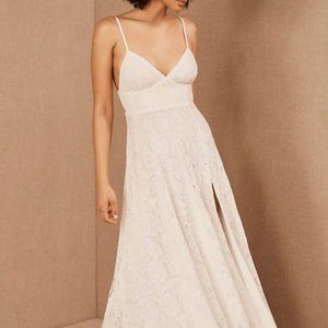 Fame & Partners x BHLDN Charlotte Long Lace Wedding Dress
